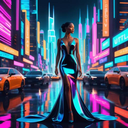 Enchanting Neon Cityscape with Captivating Beauty