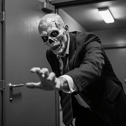 Grotesque Portrait of a Skull-Faced Man