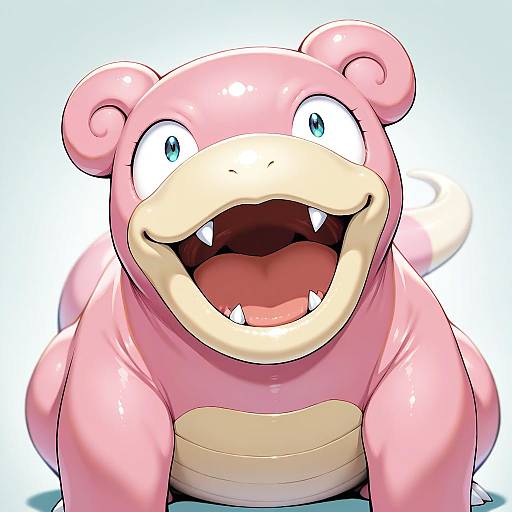 Illustration of Slowpoke, pokemon in the style of Aida takanobu