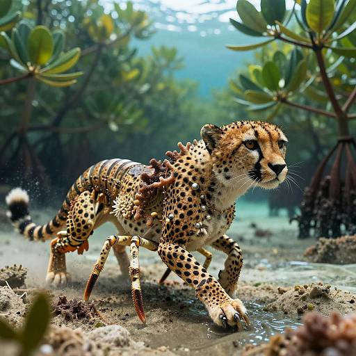 Mythical Cheetah-Lobster in Mangroves