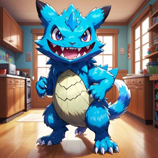 Furry Pokemon Creature with Blue Eyes