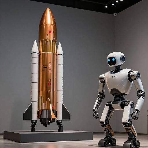 Elon Musk with Tesla Robot in SpaceX Rocket