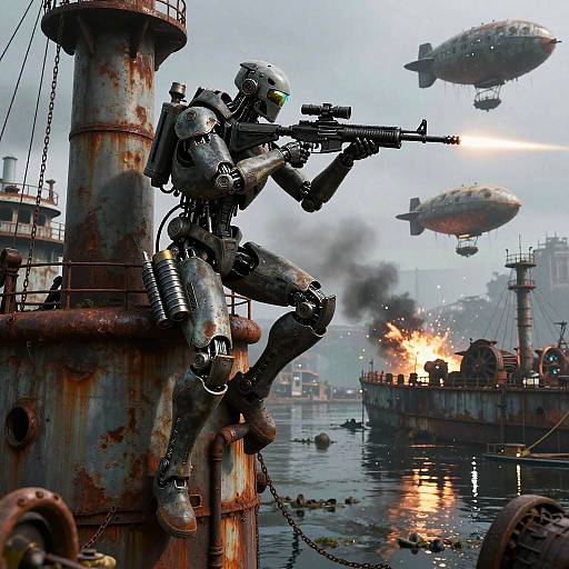 Chameleon Synth Assassin on Airship Mast