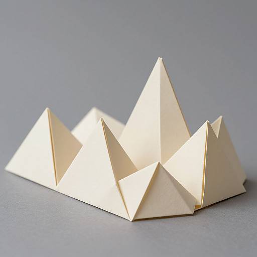 Elegant Origami Mountains Scene