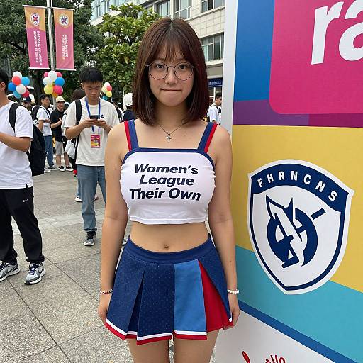 Woman in Custom Team Costume at Festival