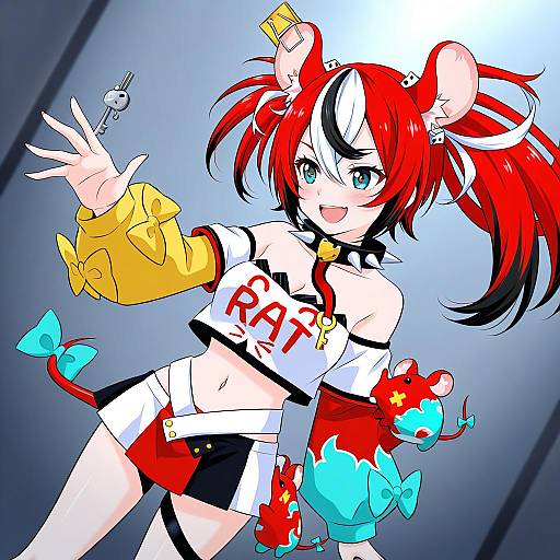 Illustration of Mr. squeaks (hakos baelz), hololive in the style of Udon (shiratama)