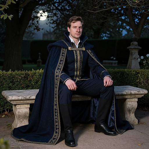 Noble Prince in Moonlit Garden