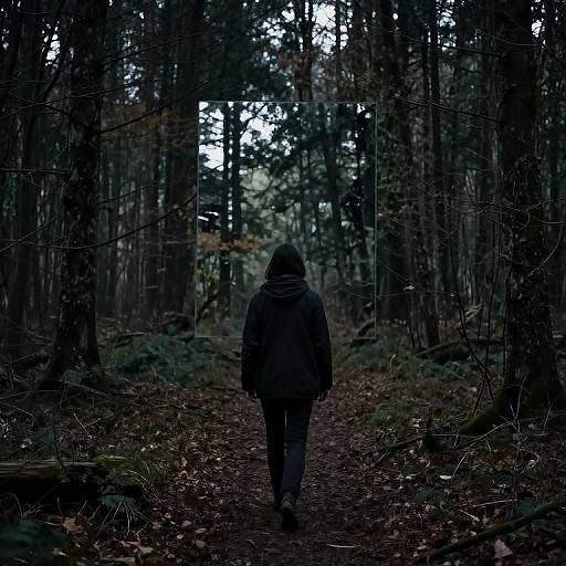 Solitary Figure and Distorted Mirror