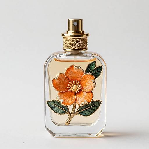 Vintage Tangerine Flower Perfume Bottle