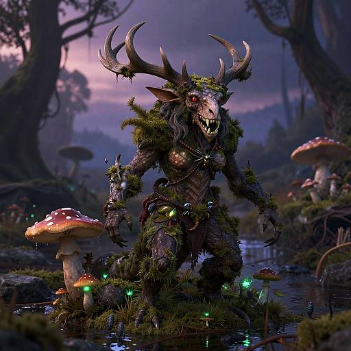 Fungal Fey Matron in Twilight Peat Bog