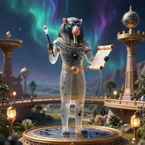 Thoth God of Wisdom as Baboon-Headed Magistrate