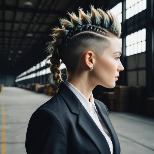 Woman with Braided Mohawk in Formal Suit Woman with Braided Mohawk in Formal Suit