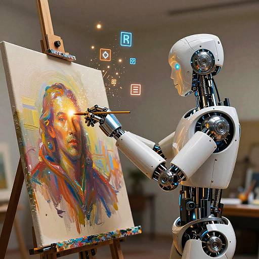 Robotic Arm Creating AI Masterpieces