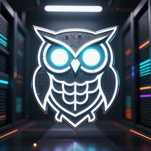Futuristic Robotic Owl Emblem