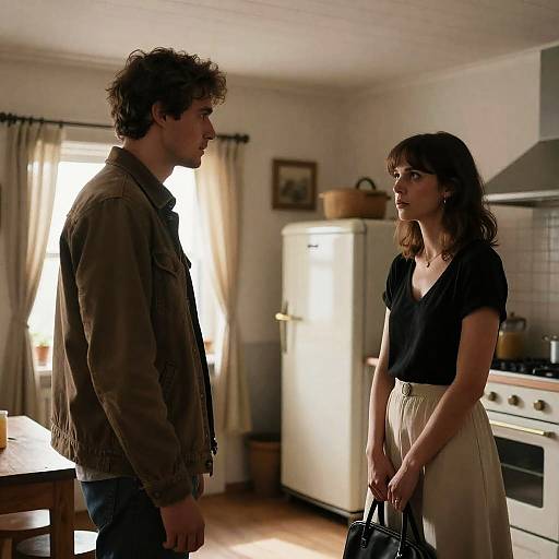 Captivating Moment in Rustic Kitchen