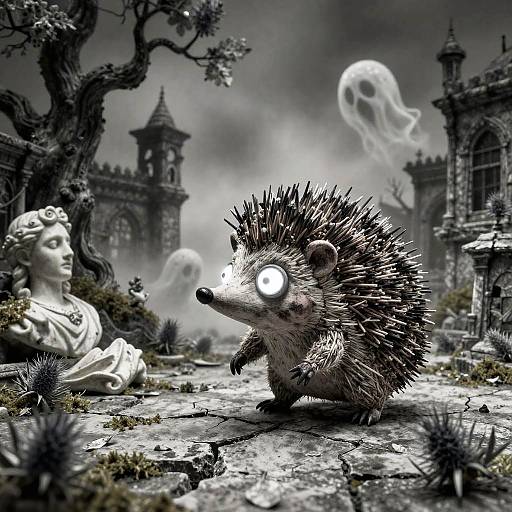 Whimsical Gothic Stop-Motion Hedgehog