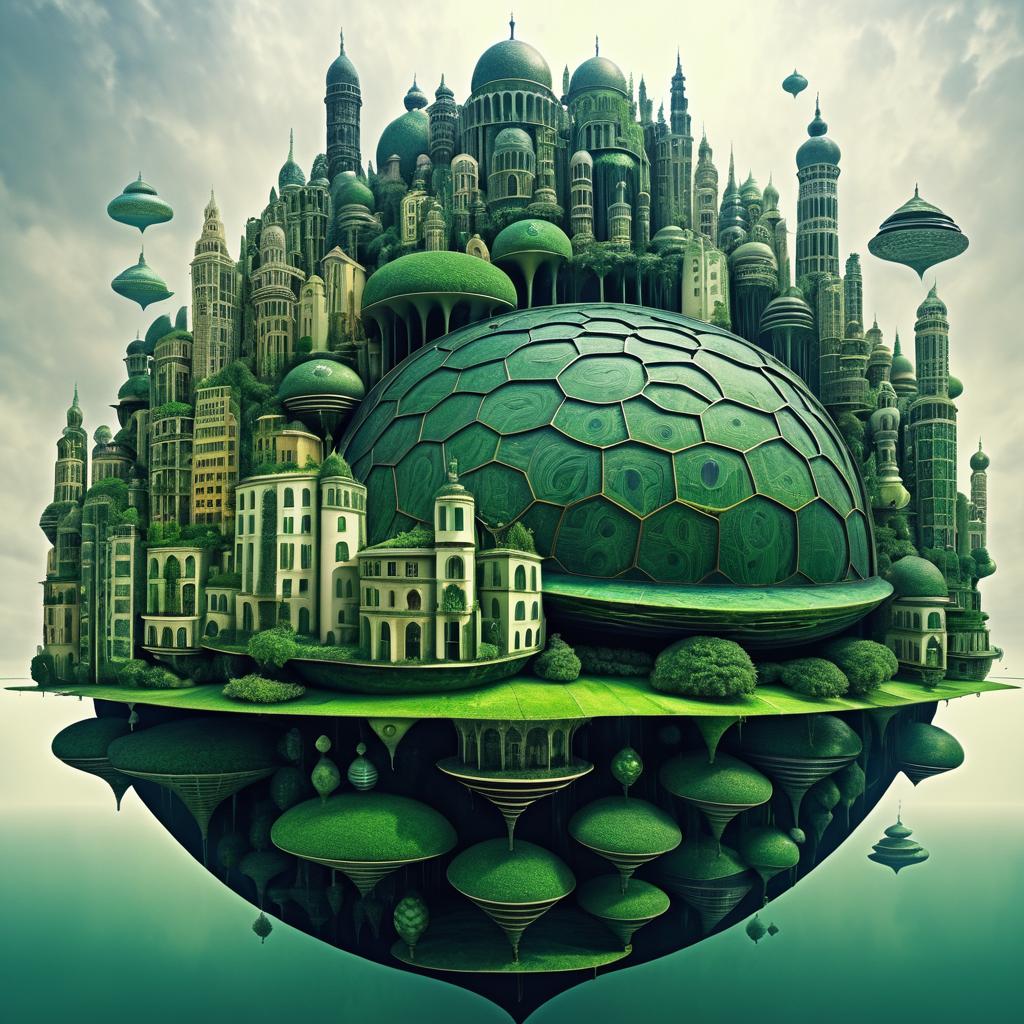 Surreal City on a Giant Turtle