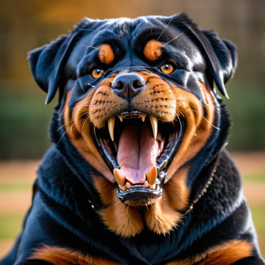 Fierce Rottweiler in Intense Close-Up