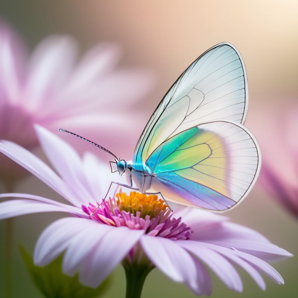 Delicate Butterfly on Flower Petal