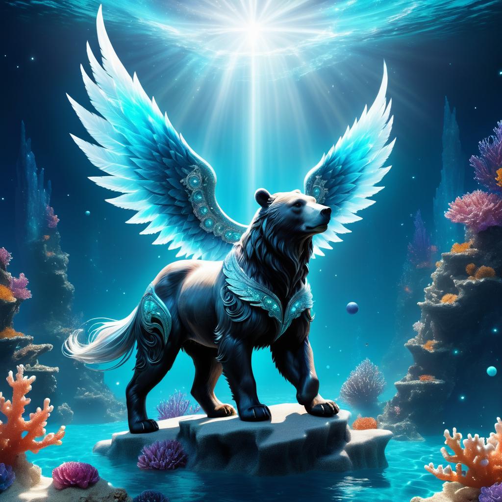 Majestic Centaur-Bear with Celestial Wings