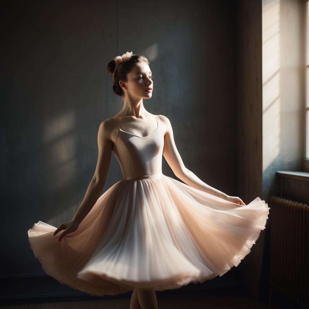 Ethereal Ballerina in Camera Obscura Style