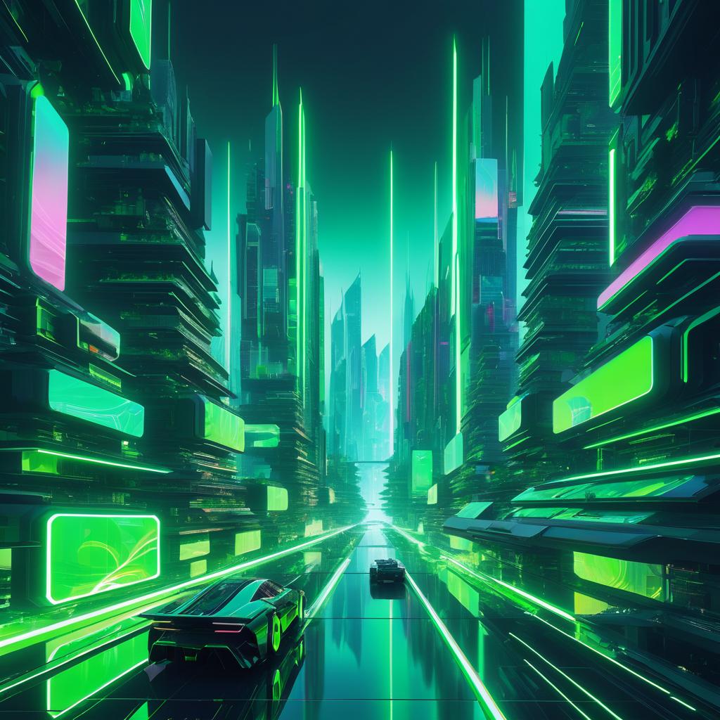 Futuristic Cityscape with Neon Accents