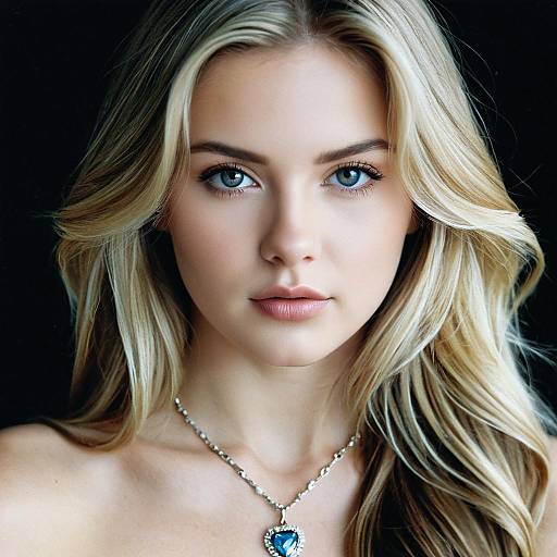 Realistic Girl with Brown Hair and Highlights