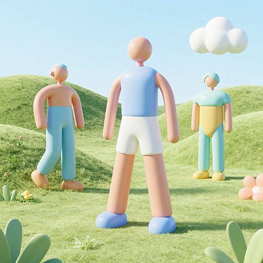 3D Abstract Human Characters Render