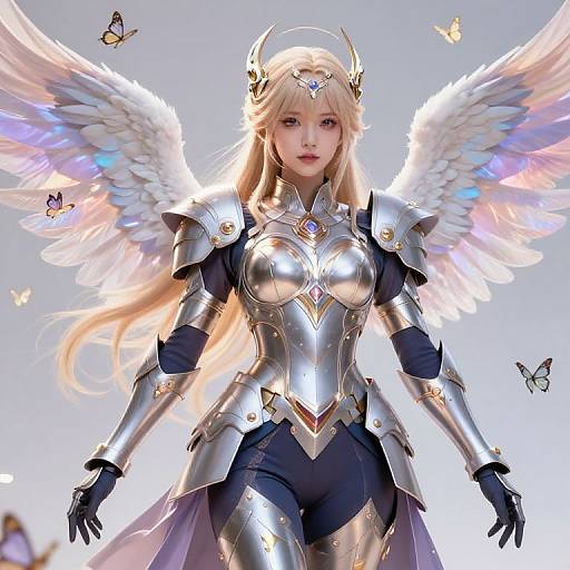 Anime Female Warrior with Wings