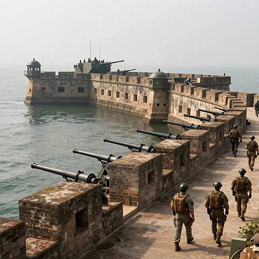 Coastal Fortress Military Base Scene