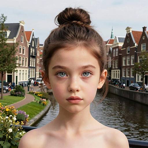 Futuristic Cityscape with Elegant Female