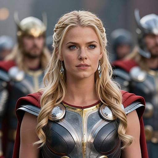 Blonde Woman in Thor-Inspired Armor