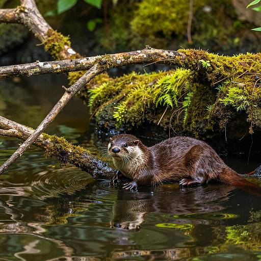 Serene Otter in Lush Green Habitat