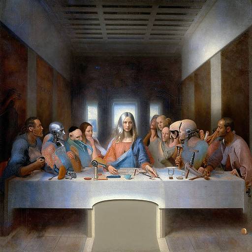 Photomontage of Leonardo da Vinci's 