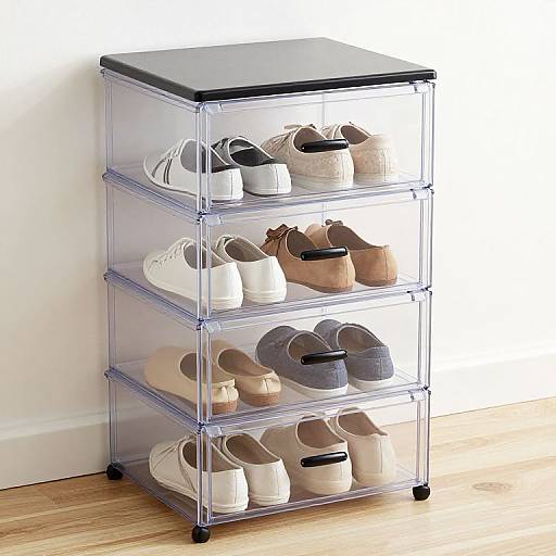 Clear Stackable Shoe Drawer Organizer