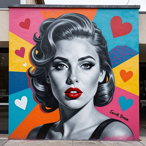 Vibrant Monochrome Portrait Mural