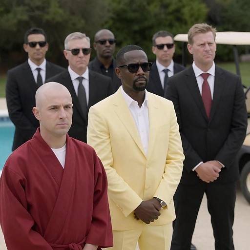 Group of Men at Poolside Photo