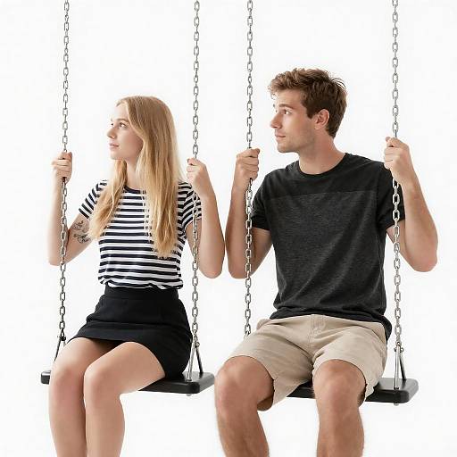 Outdoor Swing Portrait of a Couple