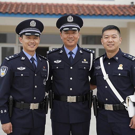 Three Police Officers Smiling Together
