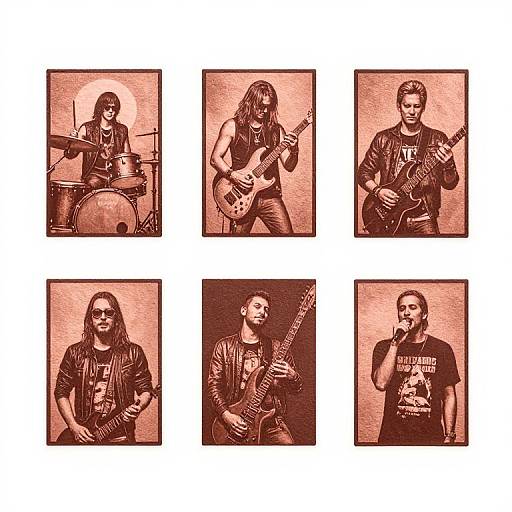 Corporate Espionage Rock Band Stamps