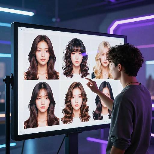 Cyberpunk AI Hairstyle Generator UI