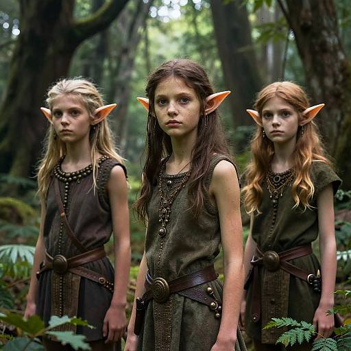 Realistic Elves in Ancient Forest