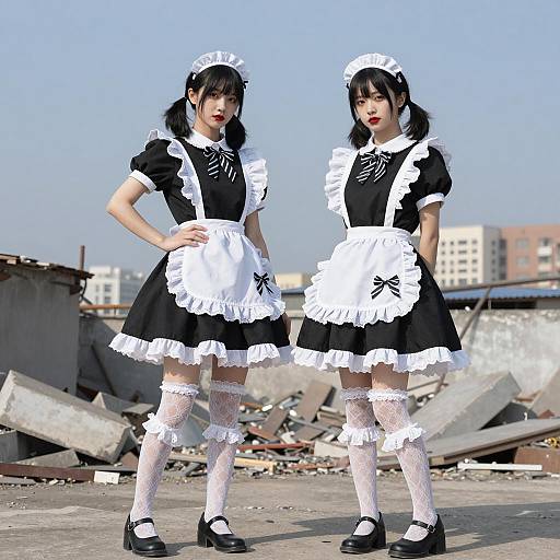 Young Maids in Urban Ruins