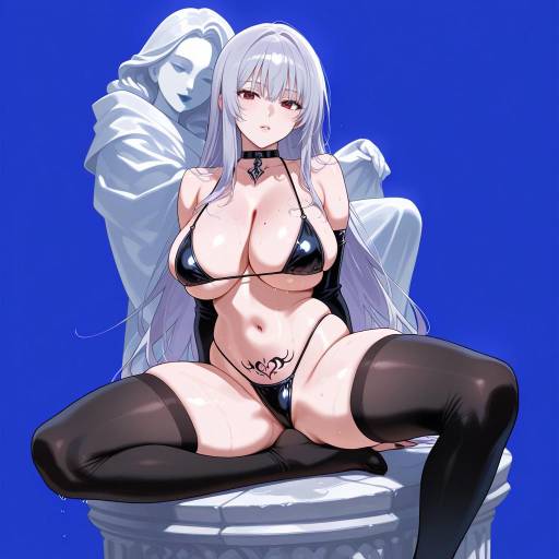 Lavender Haired Lady by Blue Wave Statue Lavender Haired Lady by Blue Wave Statue