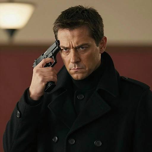 Intense Portrait of a Man in Dilemma