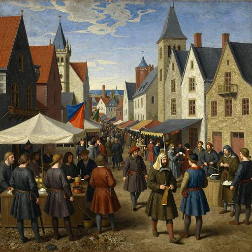 Surreal Medieval Market by Van Eyck