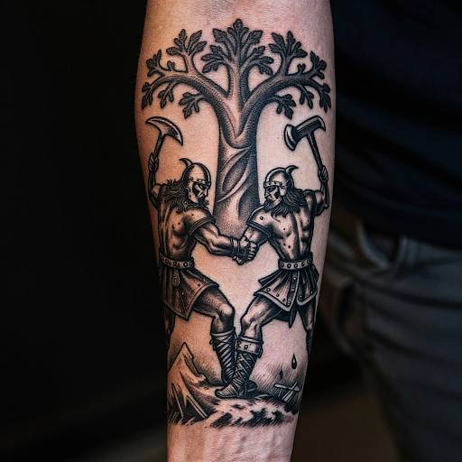 Viking Battle Norse Mythology Tattoos