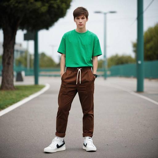 Teenager Standing on Street in Casual Outfit