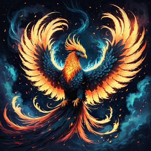 Ethereal Phoenix Illuminated by Flames Ethereal Phoenix Illuminated by Flames
