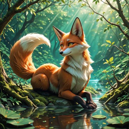 Copper Fox in a Lush Ecosystem Copper Fox in a Lush Ecosystem